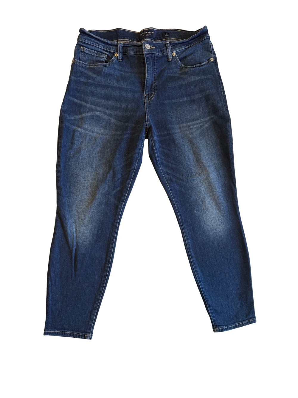 Lucky Brand High Rise Ankle Jeans 14/32 Dark Wash Denim Stretch Skinny Classic